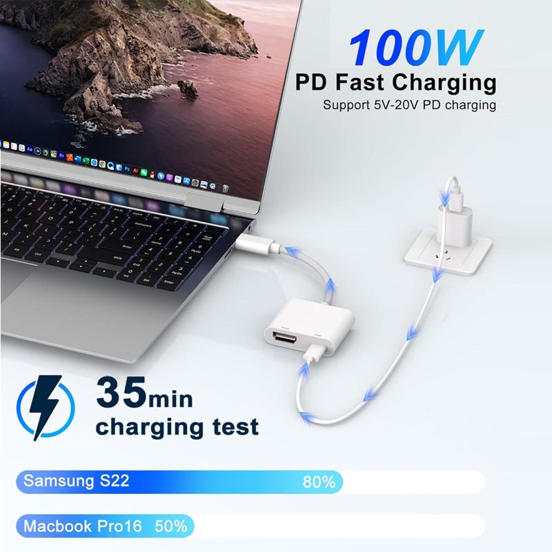 Luonanava USB C to HDMI Adapter for iPhone 17/16/15 to TV, Type C Digital AV HDMI Adapter with 100W Fast Charging & 4K HDMI Port, Compatible with iPhone 15/16/17 /iPad/MacBook/Laptop to HDTV Projector Monitor - Image 3