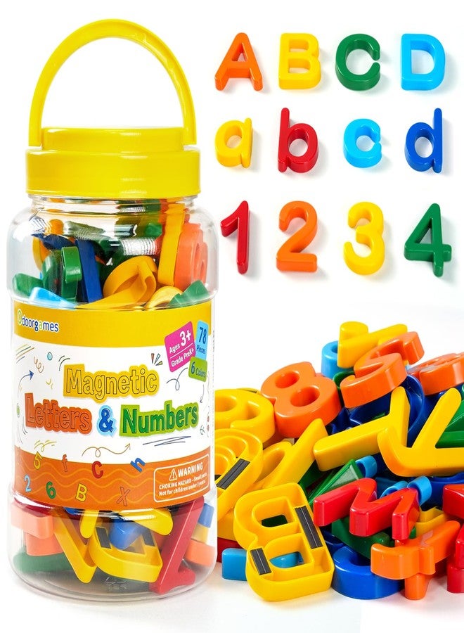 Odoorgames 78 Pcs Magnetic Letters and Numbers - Upgraded Magnets & 6 Colors - Alphabet Magnets for Toddlers, Fridge & Whiteboard Learning Set - Image 1