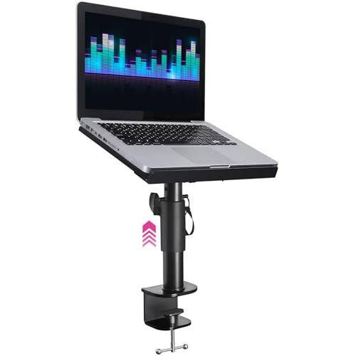 Liquid Stands Laptop Desk Mount for Piano, Keyboard & DJ Workstations - 9x12.5 Adjustable Laptop Arm Mount for Desk Holds Up to 65 LBS– Ergonomic & Adjustable Design - Image 1