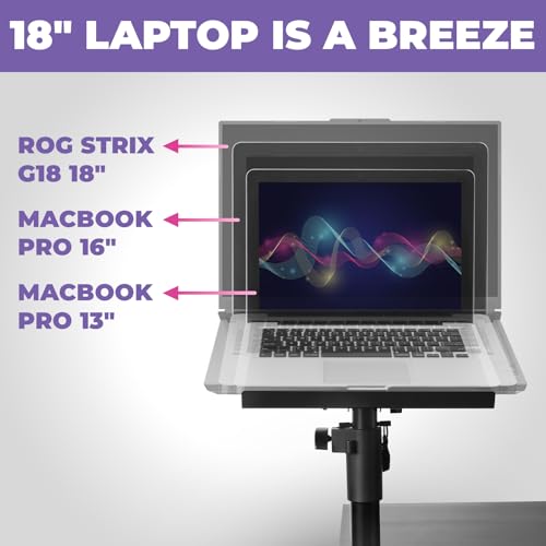 Liquid Stands Laptop Desk Mount for Piano, Keyboard & DJ Workstations - 9x12.5 Adjustable Laptop Arm Mount for Desk Holds Up to 65 LBS– Ergonomic & Adjustable Design - Image 2