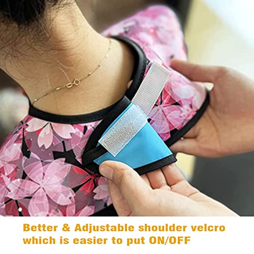 VOPHIA 3 Pack Adult Bibs for Eating Cherry Blossoms Women Bib-Washable Reusable Waterproof Clothing Protector with Detachable Crumb Catcher 29.53"x19.69" - Image 5
