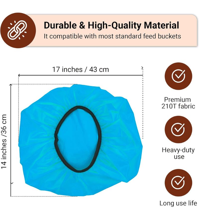 Blue Dustproof Toilet Lid for 2-5 Gallon Feed Water Buckets Horse Stables Pasture - Image 3