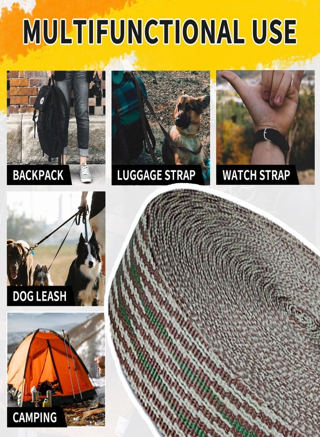 WEBSUKA Polypropylene Webbing Strap 3+Colors – 0.9"& 1"& 2" – 25 33Yards Heavy Duty Webbing Roll, Flat Webbing Strap for Indoor&Outdoor Gear, Climbing, DIY Crafting, Repairing Camouflage 1"-33yards - Image 4