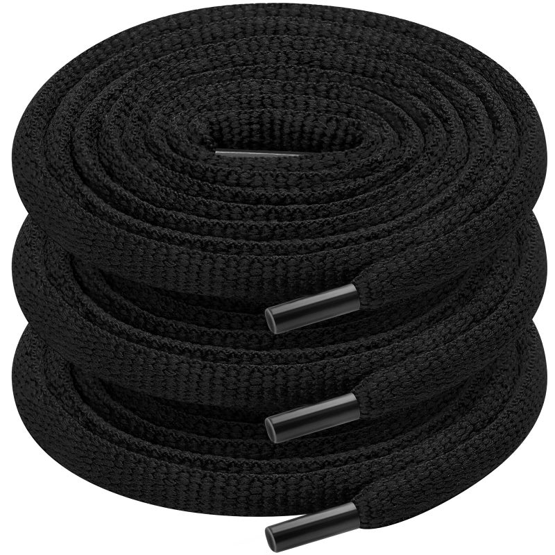 UpUGo 3 Pair Oval Shoe Laces, Half Round 1/4" Shoelaces for Athletic Running Sneakers Shoes Boot Strings - Image 1