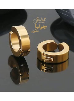 Julia Store 18K Gold Plated Stainless Steel Men Women Clip On Earrings Hoop Huggie Non-Piercing By Julia Store  - Image 5