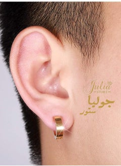Julia Store 18K Gold Plated Stainless Steel Men Women Clip On Earrings Hoop Huggie Non-Piercing By Julia Store  - Image 4