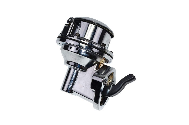 A-Team Performance 12-834 Fuel Pump Small Block Two-Valve Mechanical - Chrome, 6 PSI, 80 GPH - Inline 1/4" NPT Inlet & Outlet with Gaskets - Compatible with Chevy & GMC 262-400 Small Block Engines - Image 5