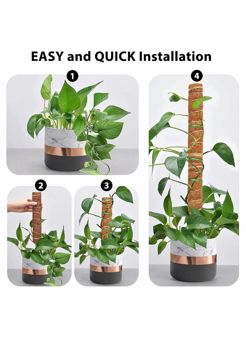 كاست ويف عمود الطحلب - 26 بوصة قطب موس للنباتات Monstera ، عبوتان 15.4 بوصة عمود نبات كوكو  - Image 5