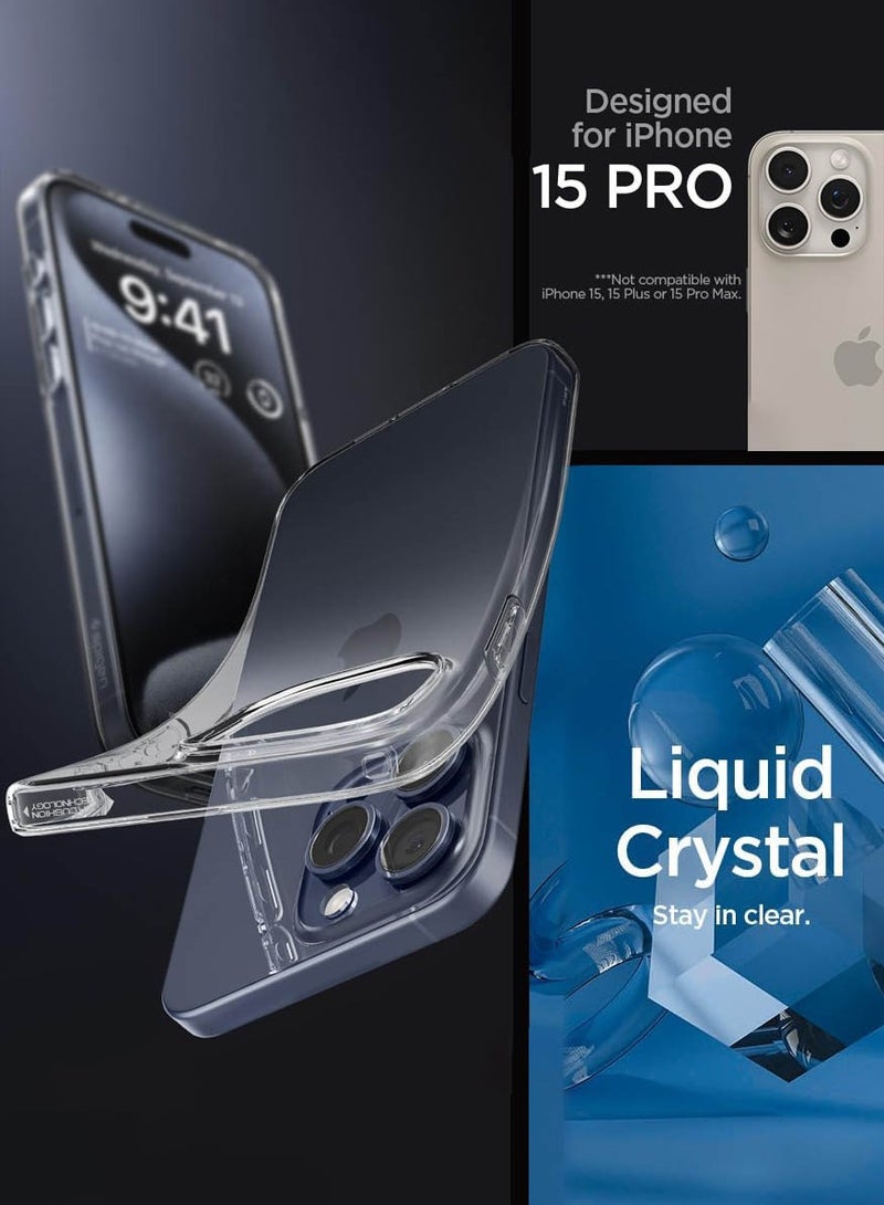 Spigen Liquid Crystal for iPhone 15 Pro Case Cover - Crystal Clear - Image 2