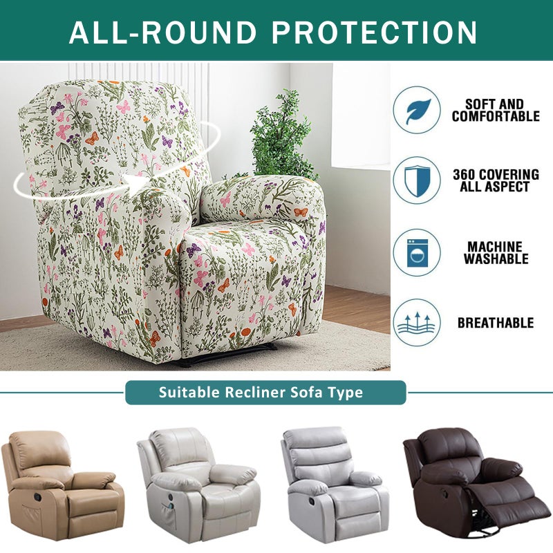 NILUOH Recliner Covers 4 Pieces Stretch Lazy Boy Recliner Chair Covers That Stay in Place, Covers for Electric Power Lift Reclining Chair, Washable Furniture Protector for Pet, Kids, Living Room - Image 5