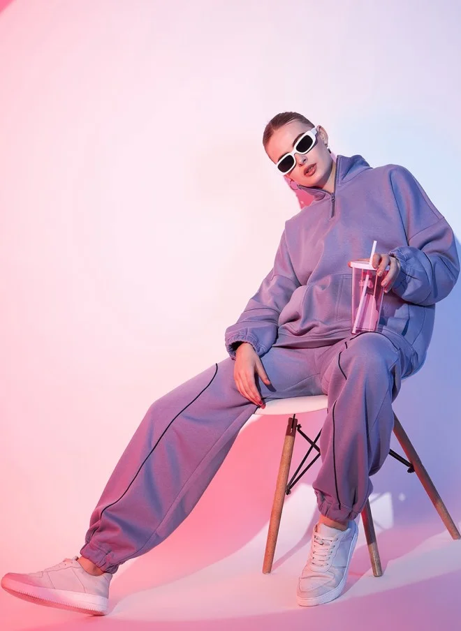 STREET 9  Lavender Loose Fit Joggers for Women for Women | Best Price UAE