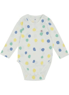 Jrmori Polka Dot Printed Long Sleeve Bodysuit with Shoulder Snaps  - Image 1