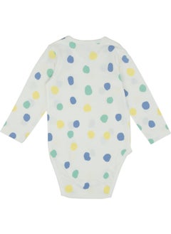 Jrmori Polka Dot Printed Long Sleeve Bodysuit with Shoulder Snaps  - Image 2