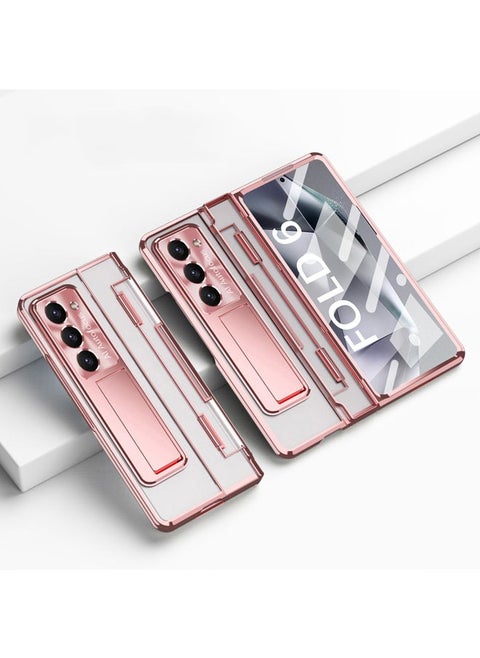Samsung Galaxy Z Fold 6 Clear Case with Clear Hinge Protection, Integrated Screen Protector, Clear Case with Stand Function