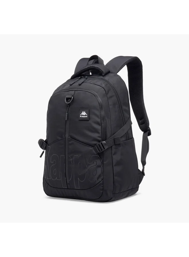 Kappa Unisex Logo Print Backpack with Adjustable Straps and Zip Closure - 17x35x48 cm