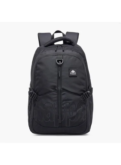 Kappa Unisex Logo Print Backpack with Adjustable Straps and Zip Closure - 17x35x48 cm