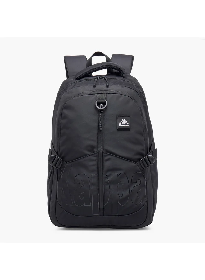 Kappa Unisex Logo Print Backpack with Adjustable Straps and Zip Closure - 17x35x48 cm