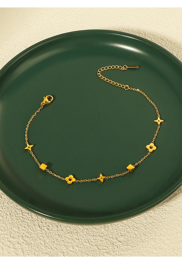 Showday Anklet for ladies in gold, waterproof anklet adjustable (22-27cm) stainless steel I women foot jewelry - Image 2