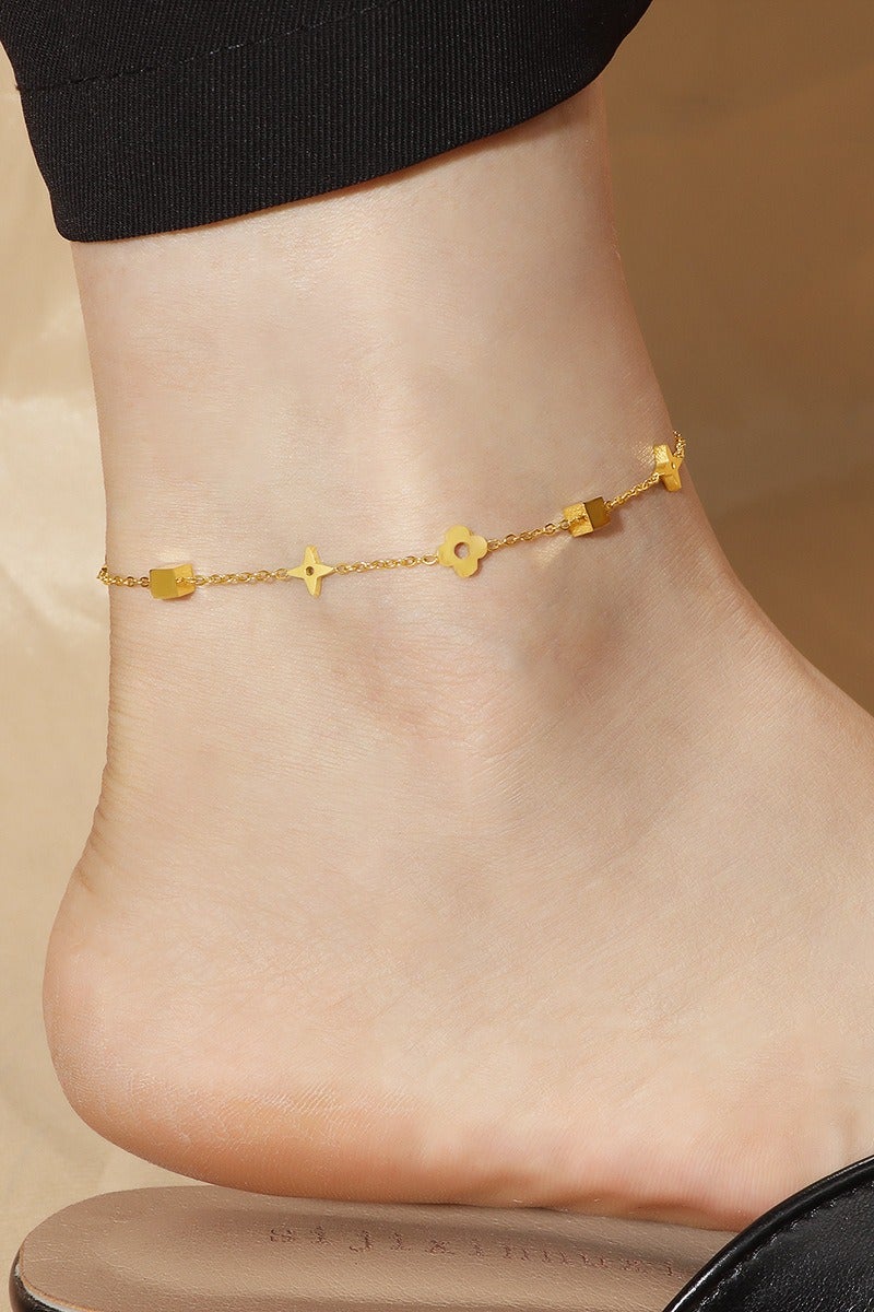 Showday Anklet for ladies in gold, waterproof anklet adjustable (22-27cm) stainless steel I women foot jewelry - Image 4