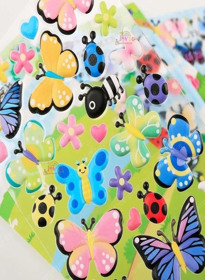Funspark Bird Insect Butterfly 12 Sheet 3D Puffy Sticker Set – Colorful Birds, Butterflies, Ladybugs & Bug Self-Adhesive Waterproof Stickers for Kids DIY Crafts, Scrapbook & Decor - Image 4