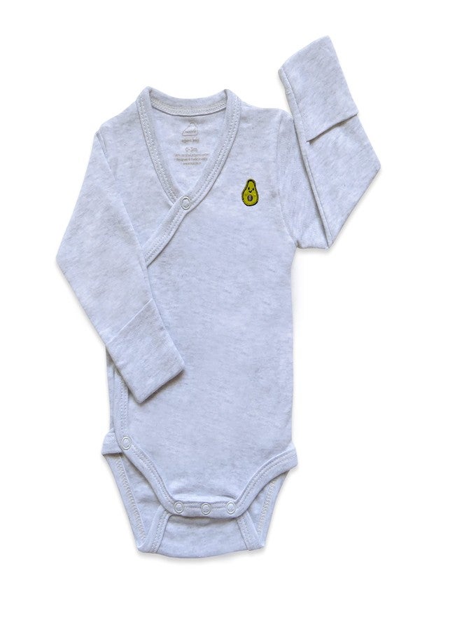 Masilo Organic Cotton Stay cosy Bundle - Top/Pant/Top Knot Cap Unisex, 0-3 Months, Avocado-Grey - Image 3