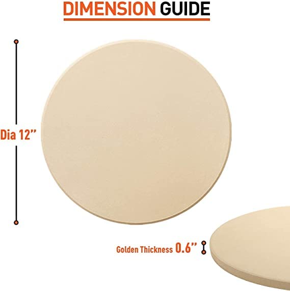 NILKANTH® Pizza Baking Stone with Serving Rack, Natural Ceramic Stoneware, 12" - Image 3