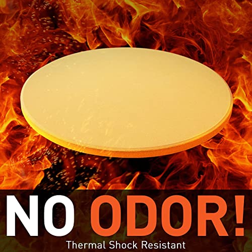 NILKANTH® Pizza Baking Stone with Serving Rack, Natural Ceramic Stoneware, 12" - Image 4