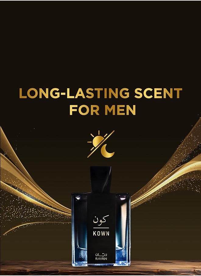 RAYAN Kown Modern Oud Perfume for Men - Long Lasting Arabian Eau De Parfum, 100mL (3.34 Fl oz), Contains Bergamot, Lavender, Cypress, Cardamom, Oud & Cedarwood, Ideal Gift for Him for Ramadan & Eid - pzsku/ZD5AEA758B56D0E4067D3Z/45/_/1715248427/0deb69f5-4476-4e9a-ab35-464600dd3cda