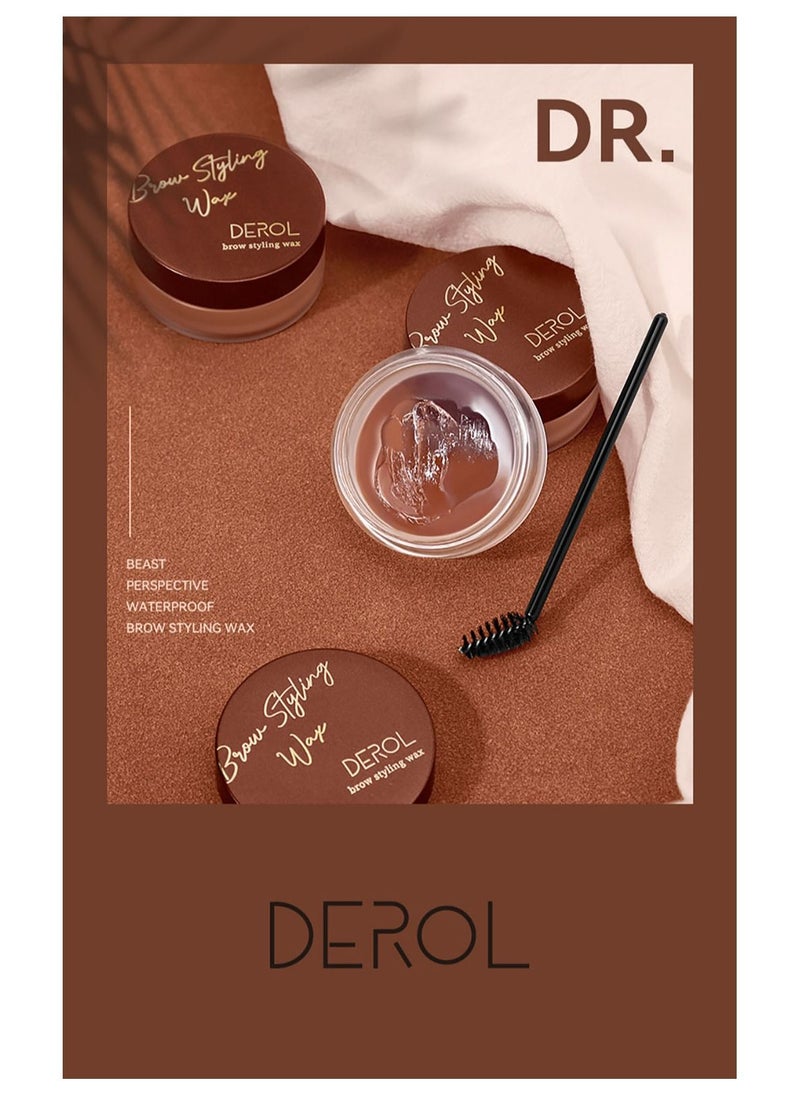 DEROL Eyebrow Pomade Set Soap Brow Kit Eyebrows Wax Gel Dip Brows Styling Cream Long Lasting Waterproof with Eyebrow Brush Gel Natural Makeup Secure Hold Clear 10g  - Image 5