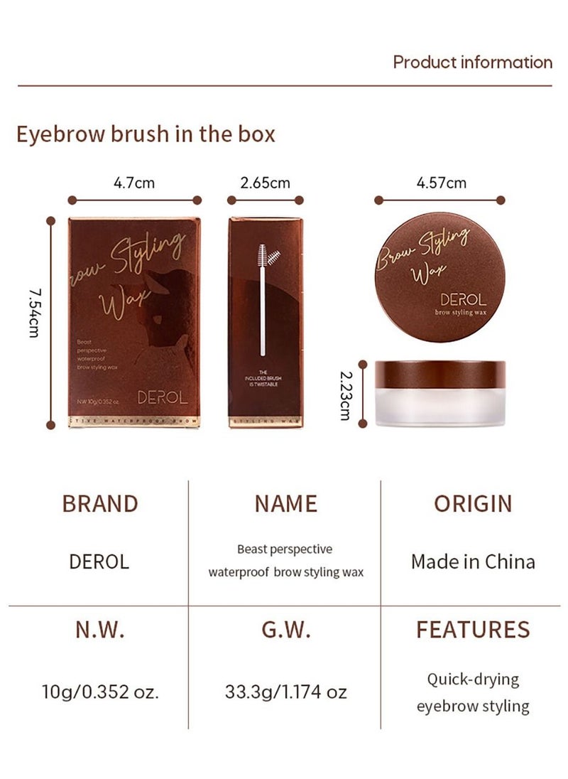 Eyebrow Pomade Set Soap Brow Kit Eyebrows Wax Gel Dip Brows Styling Cream Long Lasting Waterproof with Eyebrow Brush Gel Natural Makeup Secure Hold Clear 10g