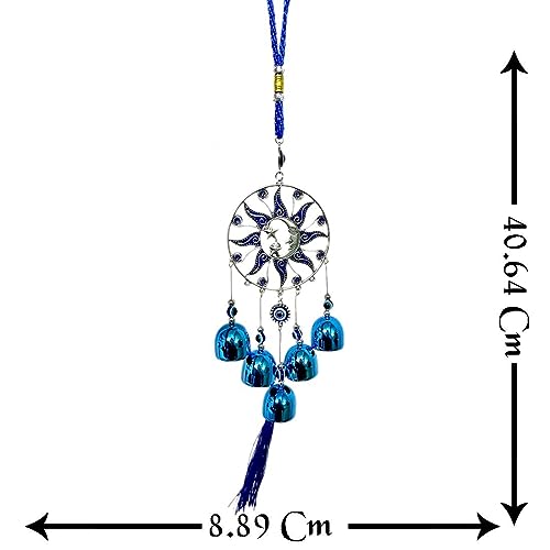 DT DECTONE Metal Blue Turkish Evil Eye Nazar Battu Hanging Lucky Pendant Hanging Ornament Amulet For Car, Home & Office Protection And Blessing From Negative Energy - Image 4