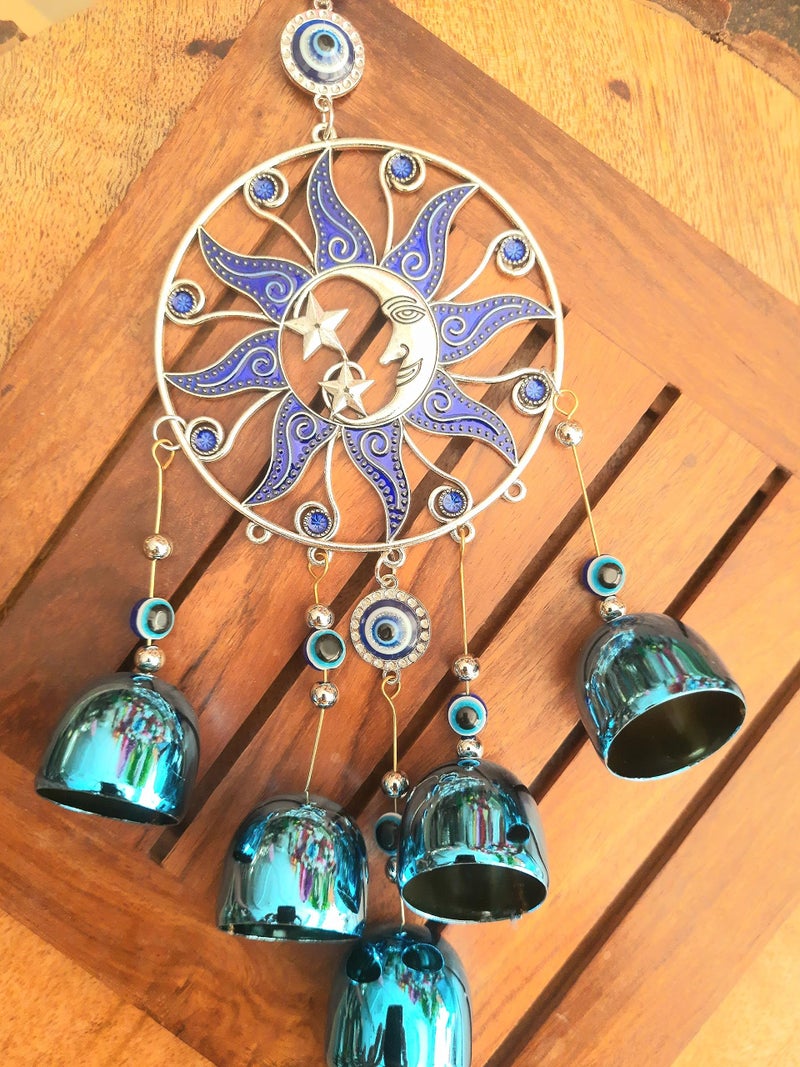 DT DECTONE Metal Blue Turkish Evil Eye Nazar Battu Hanging Lucky Pendant Hanging Ornament Amulet For Car, Home & Office Protection And Blessing From Negative Energy - Image 5