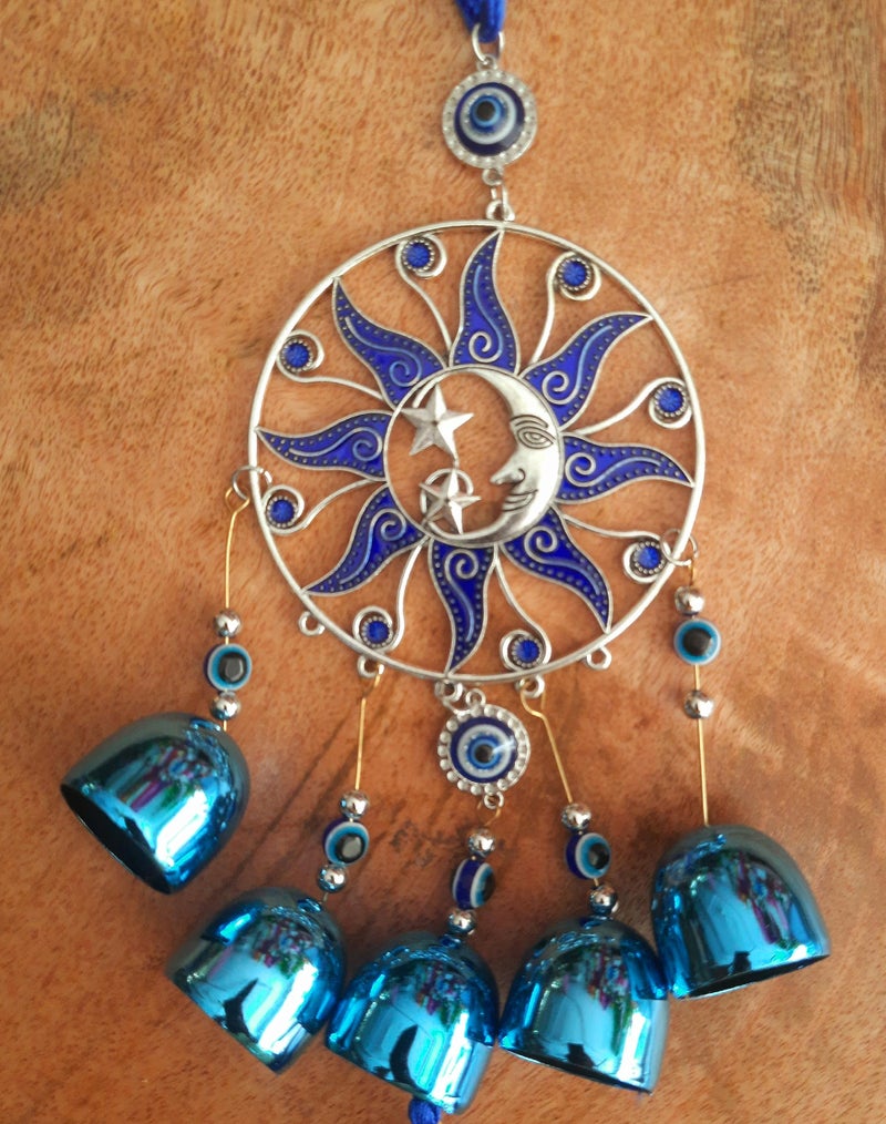 DT DECTONE Metal Blue Turkish Evil Eye Nazar Battu Hanging Lucky Pendant Hanging Ornament Amulet For Car, Home & Office Protection And Blessing From Negative Energy - Image 3