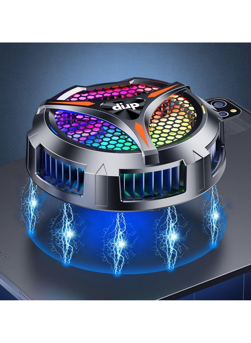 Drip Magnetic Phone Cooler for Gaming - Silent Mobile Phone Cooling Fan with LED Display and RGB Lighting - Universal Heatsink with Clip for iPhone/Android Phones/Tablets With AI Feature - Image 4