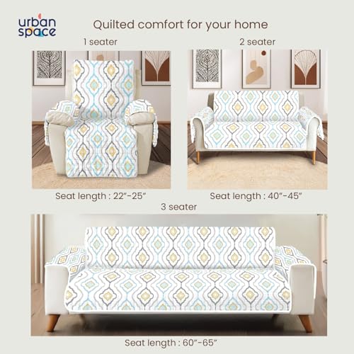 Urban Space Microfiber 2 Seater Quilted Sofa Cover with Pockets, Quick Dry Sofa Protector, Easy Care & Machine Washable Sofa Cover, Sofa/Couch Protector for Cozy Living Space (2 Seater - Morocco) - Image 4