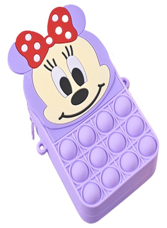 SYGA Children Pop It Fidget Silicone Bag Kids Push Popper Educational Decompression Bubble Shoulder Bag (Lavender) - Image 1