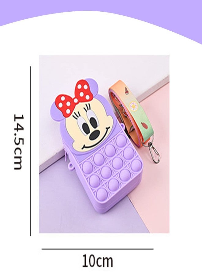 SYGA Children Pop It Fidget Silicone Bag Kids Push Popper Educational Decompression Bubble Shoulder Bag (Lavender) - Image 5