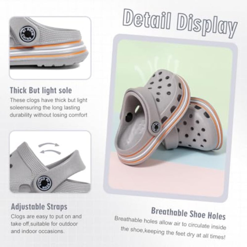 Casazoe Toddler Boys Girls Summer Garden Clogs Slip-On Water Lightweight Sandals Waterproof Outdoor Beach Pool Slippers Infant Breathable EVA Shoes - Image 5
