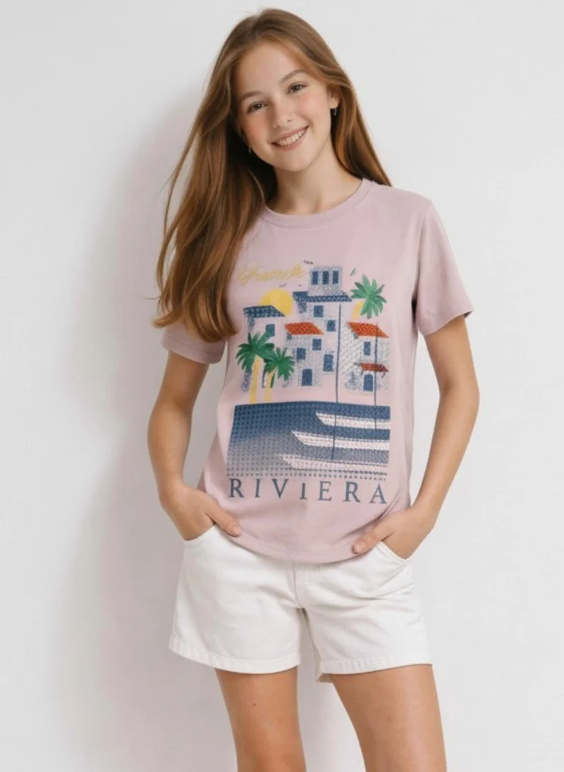 victor and jane Girls French Riviera Embellished T-Shirt (Relaxed fit)