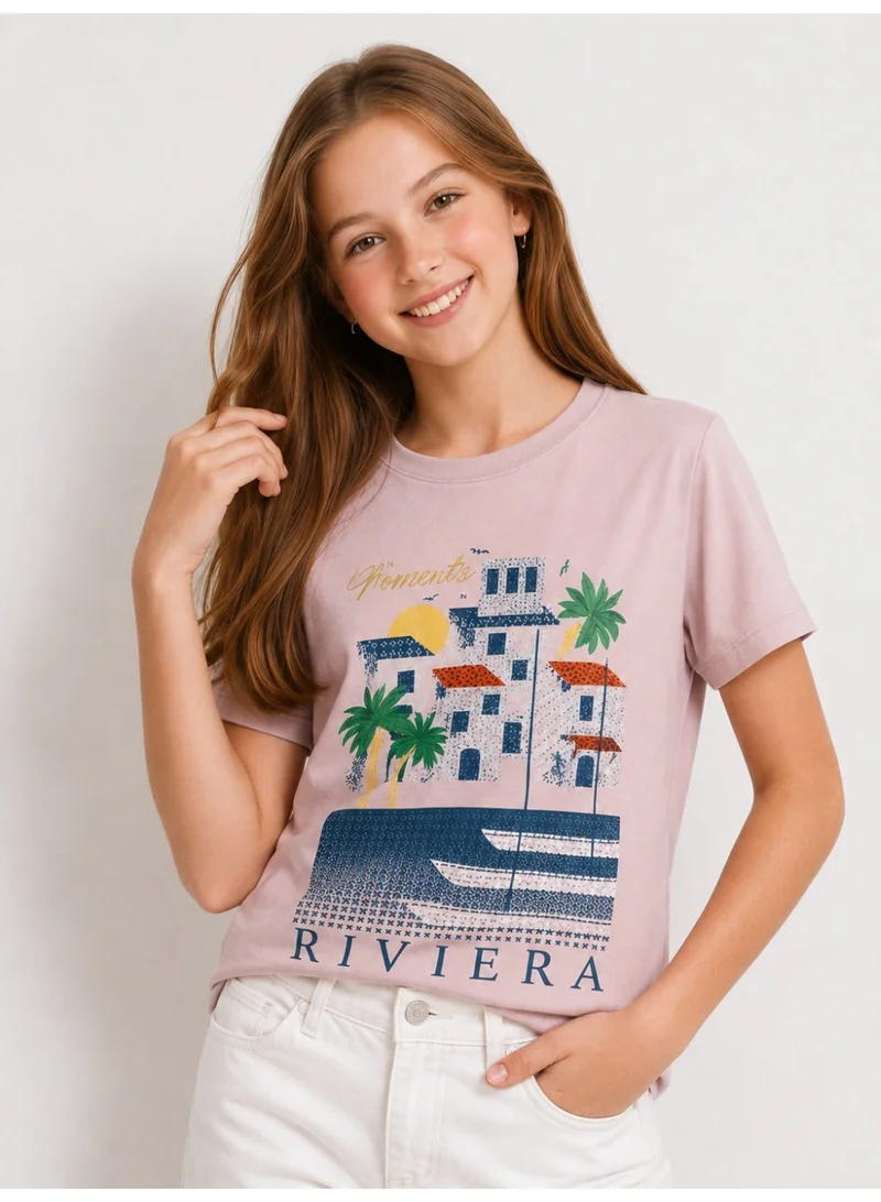 Victor And Jane  Girls French Riviera Embellished T-Shirt (Relaxed fit) for Women | Best Price UAE