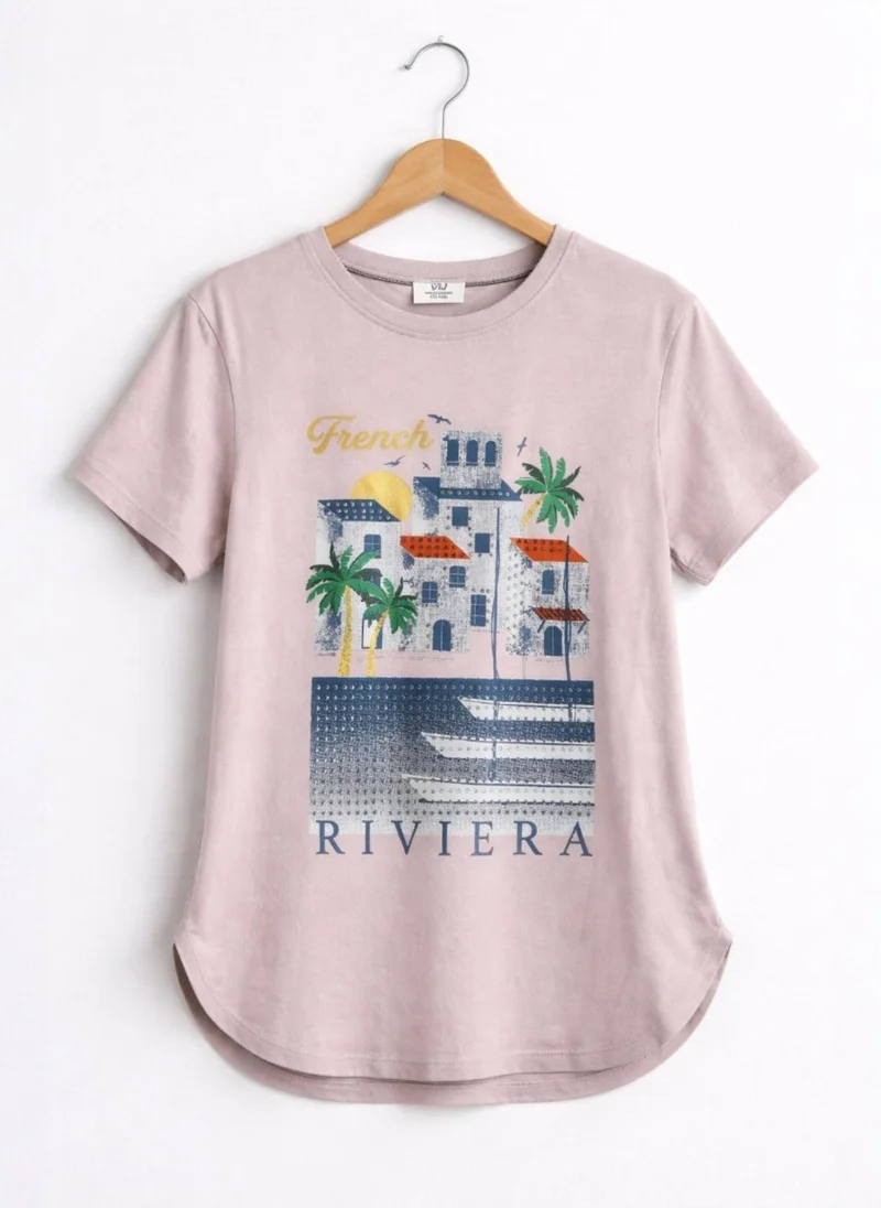 Victor And Jane  Girls French Riviera Embellished T-Shirt (Relaxed fit) for Women | Best Price UAE