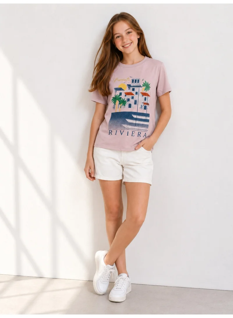 Victor And Jane  Girls French Riviera Embellished T-Shirt (Relaxed fit) for Women | Best Price UAE