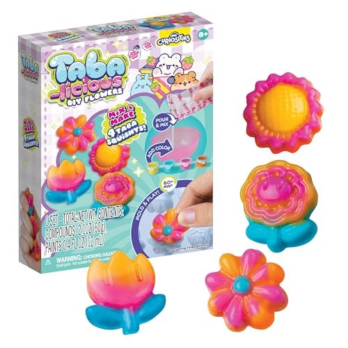 The Orb Factory ORB Tabalicious DIY Flower TABA Squishy Kit Craft Kit for Kids Make Your Own TABA Flower Squishy Toys Includes Silicone Mold Mix Colors and More for Crafting Flower Squishies All in 1 Kit - Image 1