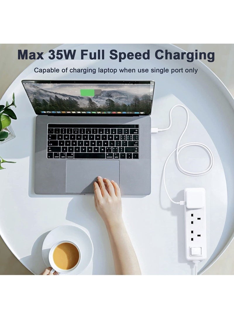 35W Dual USB-C Fast Charger with Type-C to Lightning & Type-C Cables – UK Plug – PD Wall Adapter for iPhone, iPad, Samsung & More - Image 2