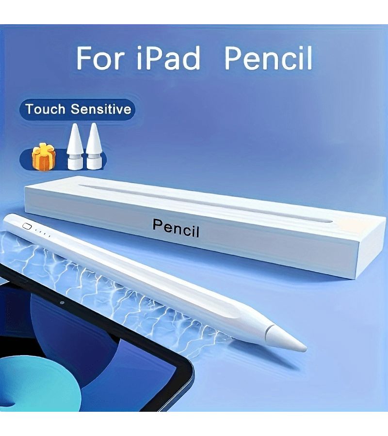 Universal Capacitive Touch Pen Compatible with IOS Android Smartphones and Tablets Tilt Pressure Sensing Anti Accidental Touch Rechargeable High Precision Stylus Smooth Writing Pen Upgraded White - Image 1