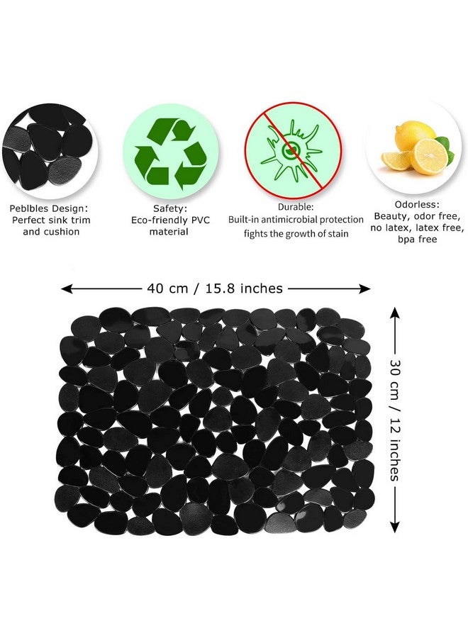 EZYHOME Kitchen Sink mat Set for Bottom of Kitchen Sink, Adjustable PVC Sink Mat Protector for Stainless Steel/Porcelain Sink, Quick Draining Dish Drying Mat (15.8inch x 12inch) - Image 2