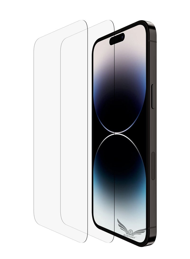 BORTONY Pack of 2 Screen Protector for 14 Pro Max Sensor Protection Dynamic Island Case Friendly Tempered Glass Film 9H Hardness HD Clear For Apple iPhone 14 Pro Max [6.7 inch] - Image 1