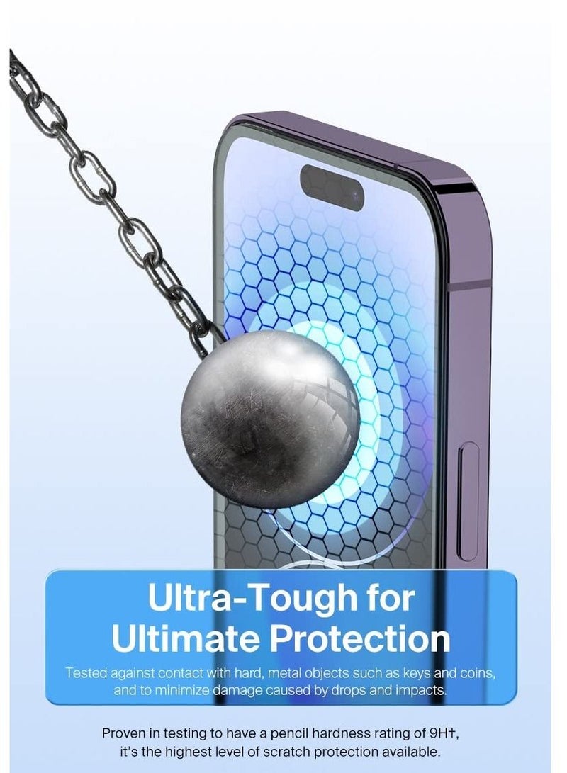 BORTONY Pack of 2 Screen Protector for 14 Pro Max Sensor Protection Dynamic Island Case Friendly Tempered Glass Film 9H Hardness HD Clear For Apple iPhone 14 Pro Max [6.7 inch] - Image 3