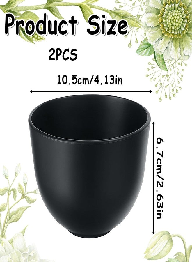 Exircy 2 Pieces Rubber Facial Mask Mixing Bowl, Facial Bowls Esthetician, Silicone Face Mask Bowl Mud Masks Diy Skin Care Cosmetic Mixing Tool for Home Beauty Salon Use, Black - Image 2