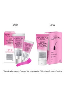 NAMYAA Hair Removal Cream for Intimate Skin women 60gm with After Wax Soothing Serum with Vitamin C 30gm  - Image 2